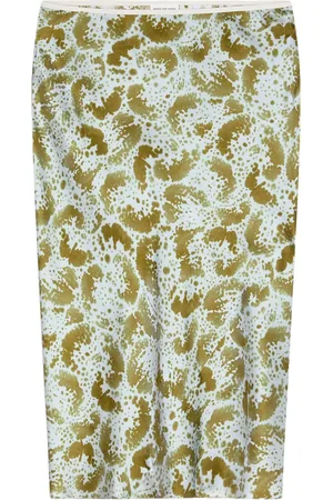 DRIES VAN NOTEN Printed silk midi skirt