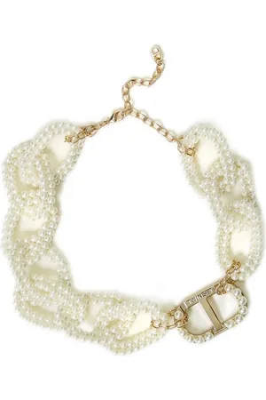 Twin-Set Oval T pearl-embellished necklace