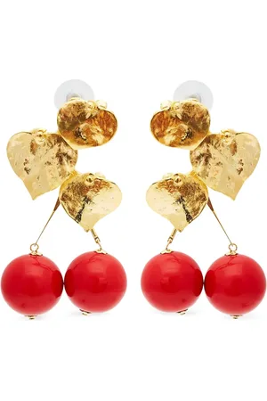 Kenneth Jay Lane Leaves & Cherry earrings