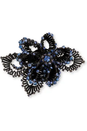 Alberta Ferretti Crystal-embellished flower brooch