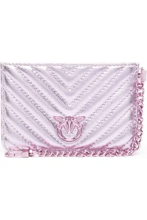 Pinko Love Birds quilted metallic cardholder