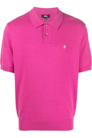 STUSSY Logo-embroidered polo shirt