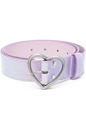 MARTINE ROSE Heart-buckle glittered belt