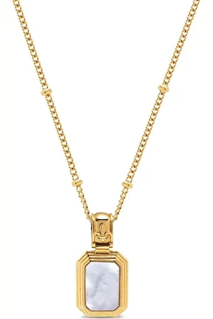 Nialaya 18kt plated Two-in-One pearl and onyx necklace