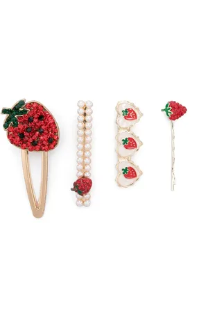 MONNALISA Rhinestone-embellished hair clips (set of four)
