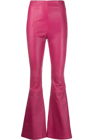 AMIRI High-waisted leather flared trousers