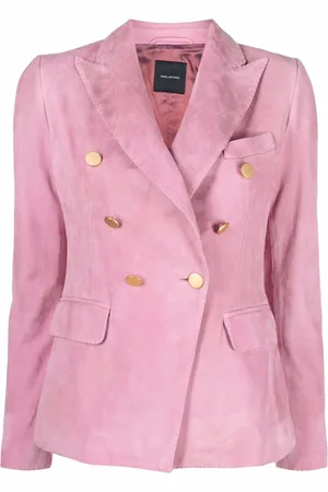 TAGLIATORE Lizzie double-breasted suede blazer