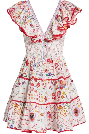 Camilla Ruffle-detail printed dress