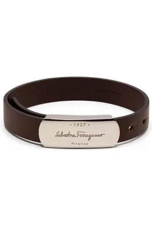 Salvatore Ferragamo Logo-buckle leather bracelet