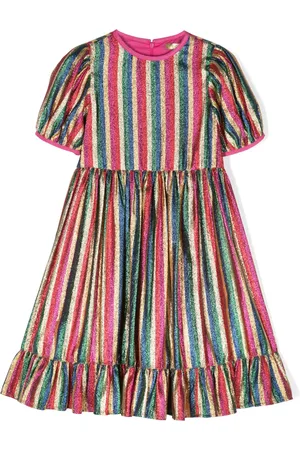 Stella McCartney Metallic-finish striped dress