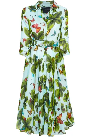 SAMANTHA SUNG Aster clover-print dress