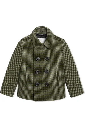 Burberry Check Wool Blend Tailored Coat
