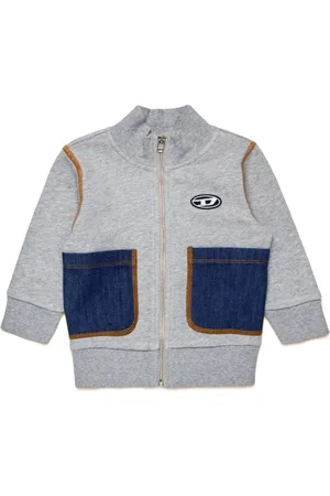 Diesel Denim-panelled cotton jacket
