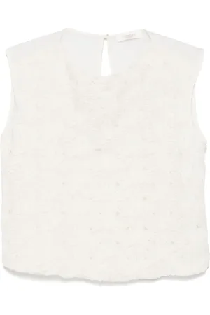 SLOWEAR Floral-appliqué blouse