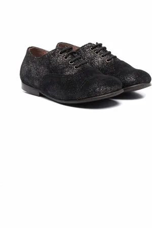 PèPè Glitter-detail lace-up ballerinas