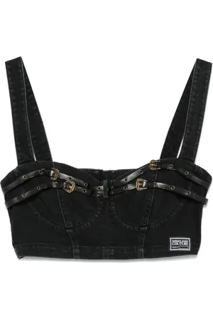 VERSACE Denim bustier top