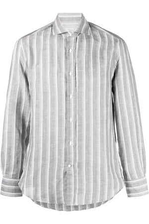 Brunello Cucinelli Mens Shirt In Green & White