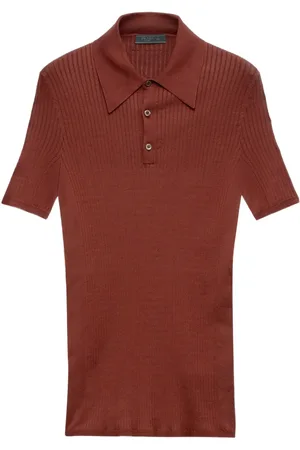 Prada Ribbed cotton polo shirt