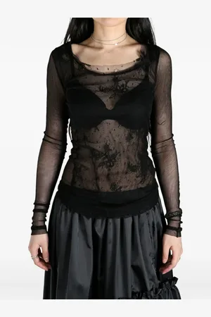 MARC LE BIHAN Sheer lace long-sleeve top