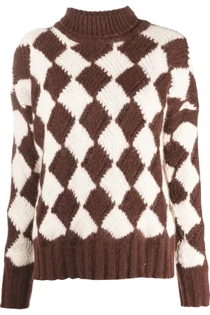 Plan C Geometric roll-neck jumper