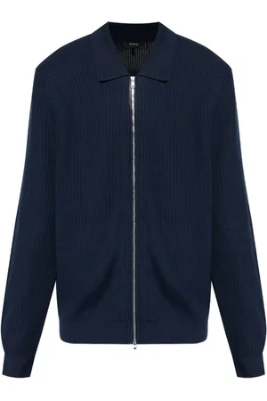 THEORY Ribbed zip-up cardigan