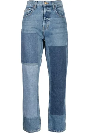 B SIDES Patchwork cropped jeans