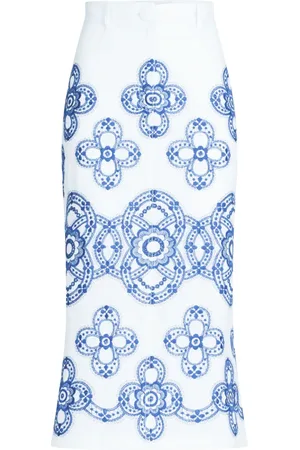 Silvia Tcherassi Floral-embroidered skirt