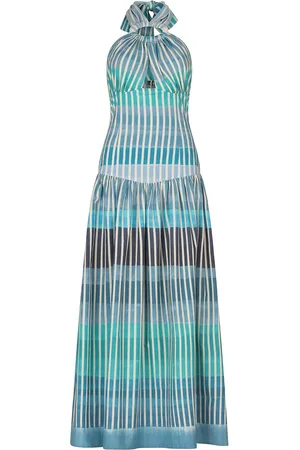 Silvia Tcherassi Traviata striped halterneck dress
