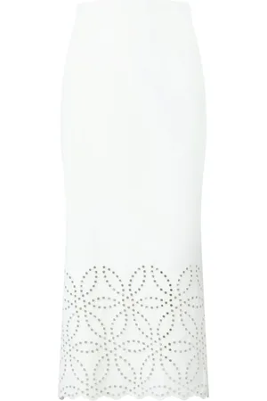Silvia Tcherassi Atira eyelet-embellished midi skirt