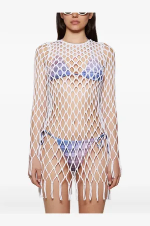 CHRISTOPHER ESBER Mesh fringe mini dress