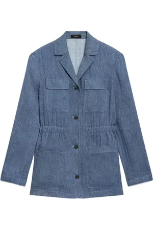 THEORY Drawstring linen jacket