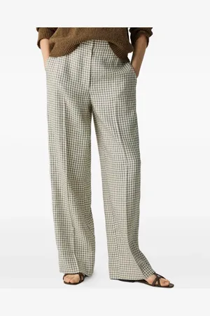 THEORY Gingham-check straight-leg trousers