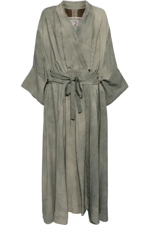 ZIGGY CHEN Belted wrap long coat