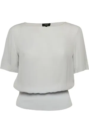 THEORY Pre-owned ribbed-hem silk top