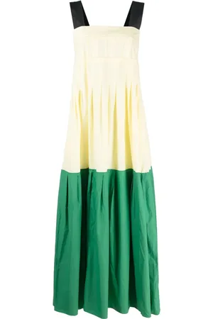 Plan C Pleat-detail cotton maxi dress