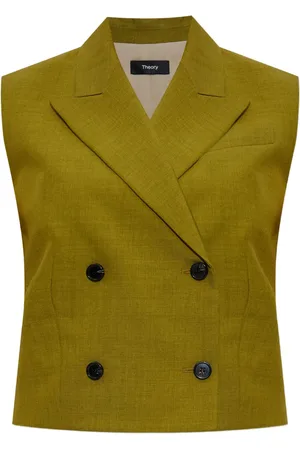 THEORY Double-breasted sleeveless jacket