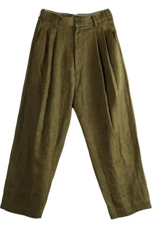 ZIGGY CHEN Pleated patterned trousers