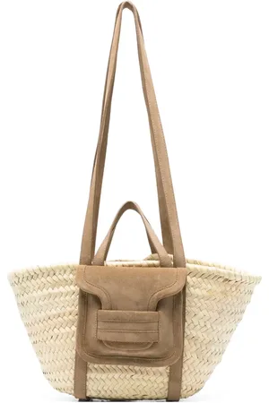 Pierre Hardy Raffia suede-details tote bag