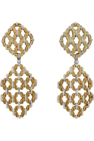 Buccellati 18kt white Lattice earrings