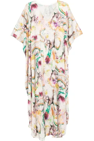 Dolci Follie Marble-print kaftan dress