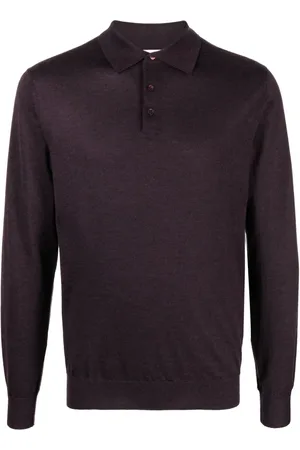 Cruciani Fine-knit long-sleeved polo shirt