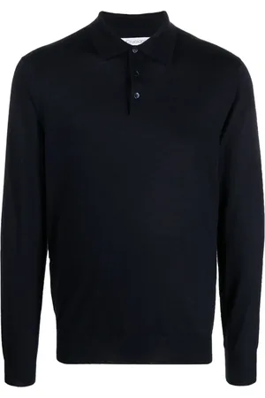 Cruciani Fine-knit long-sleeved polo shirt