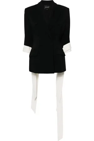 NAFSIKA SKOURTI Ruffle-detail double-breasted blazer