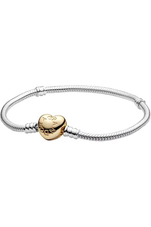 PANDORA Bracelets - Moments Schlangen-Gliederarmband mit Herz-Verschlu - - Bracelets for ladies