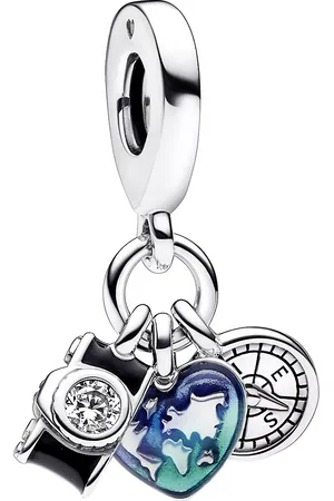 PANDORA Pendants & Charms - Camera, Heart & Compass Triple Dangle Charm - - Pendants & Charms for ladies