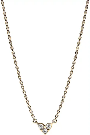 PANDORA Necklaces - Heart 14k -plated necklace withcubic zirconia - - Necklaces for ladies