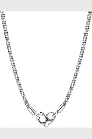 PANDORA Necklaces - Studded chain sterling silver necklace with heart - - Necklaces for ladies