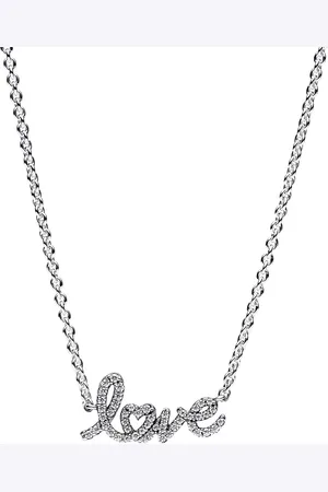 PANDORA Necklaces - Love sterling collier with clear cubic zirc - - Necklaces for ladies