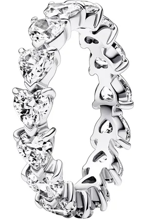 PANDORA Rings - Hearts sterling ring with clear cubic zirco - - Rings for ladies