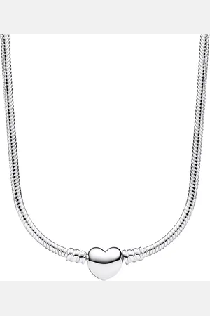 PANDORA Necklaces - Snake chain sterling necklace with heart cl - - Necklaces for ladies